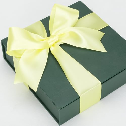 Image of ATRBB 25 Yards 1-1 /2 inch Light Yellow Satin Ribbon for Gift Wrapping | Wedding, Bows, Colorfast Polyester Fabric Thick Ribbon for Bouquets Party Decor Crafts Handmade Flower DIY