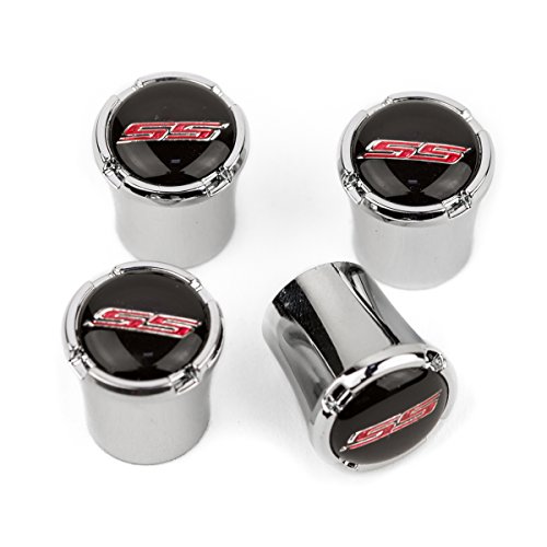 High-End Motorsports Tire Valve Caps Compatible with Chevrolet Vehicles, SS Logos