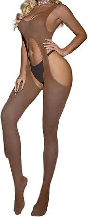 Womens Fishnet Bodysuit Lingerie Mesh Body stockings One Piece Jumpsuit Rave Outfits For Women