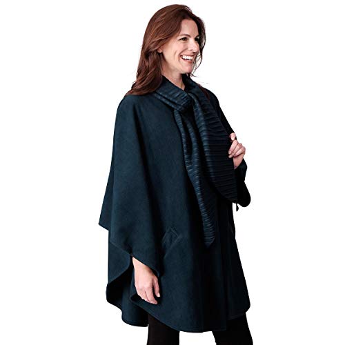 Le Moda Women’s Wrap with Integrated Pleated Scarf with Gloves| Autumn Collection | One Size Fits All3