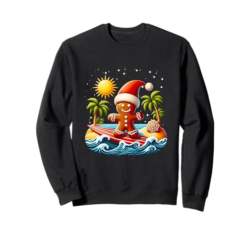 Planche de surf en pain d'épice pour Noël Sweatshirt