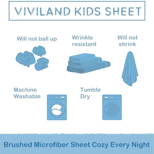 Image of Viviland 4 Pieces Boys Grey Full Sheet Set - Soft Microfiber Fitted Flat Sheets & Pillowcase - Game Player Paddle Printed Bedding Sets - for Kids & Toddlers