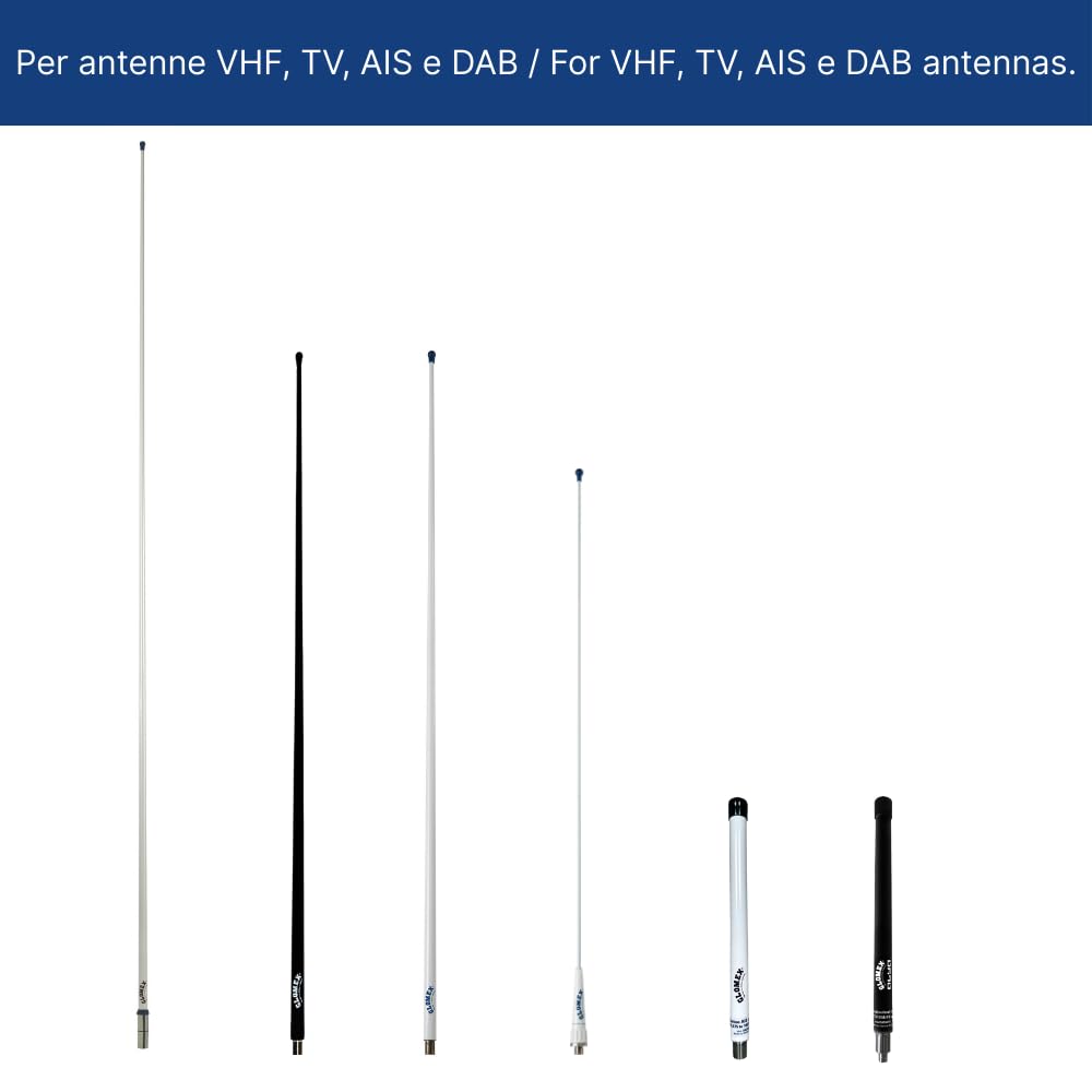Glomex – Cable coaxial RG-8X de baja pérdida 6 m (50 ohmios), modelo RA350/6FME – Conectores FME preinstalados, ajuste rápido, para antenas Glomeasy VHF/AIS/DAB, para barcos, barcos, barcos, yates