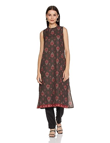 Image of KETCH Polyester Women's Regular Fit Printed Sleeveless Kurta With Pant & Dupatta