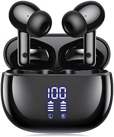 イヤホン bluetooth ワイヤレスイヤホン AIFENG ブルートゥース イヤホン LEDディスプレイ ノイズキャンセリング 長時間再生 自動ペアリング 完全ぶるーとぅーす イヤフォン タッチコントロール Type-C充電 IPX7防水 片耳/両耳 小型/軽量 iPhone/Android適用 WEB会議通勤/通学/スポーツ/音楽/ゲーム (ブラック)
