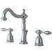 Kingston Brass KB1971TAL Tudor Widespread Lavatory Faucet With ABS/Brass Pop-Up, Polished Chrome, 6-1/2 inch in Spout Reach, Polished Chrome