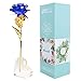 Produktbild Wisolt Goldene Rosen Lange Stem Ewige Rose mit Display-Ständer Geschenkideen für Frauen Freundin Frau Mutter Tochter zum Valentinstag Muttertag Geburtstag(Blau)