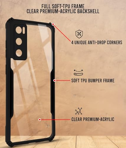 Image of Jkobi Back Case Cover for Vivo V20 SE (Shockproof with Polycarbonate Clear Panel | Professional Black)