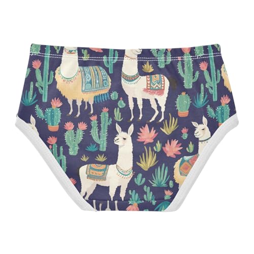 Wusikd Llamas Girls' Underwear Cotton Cacti Girls Briefs Soft Toddler Underwear 2T2