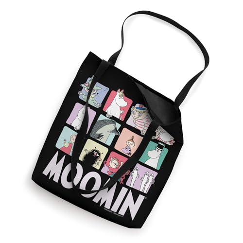 Bolso tote oscuro con personajes del grupo Moomin miniatura 2