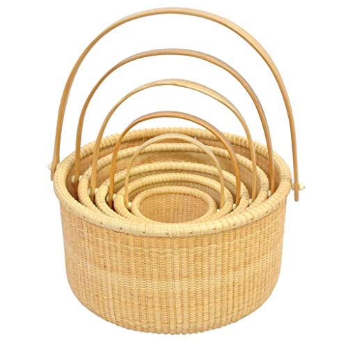 Panier rond en rotin pour composition garnie et cadeau de table champêtre - 3