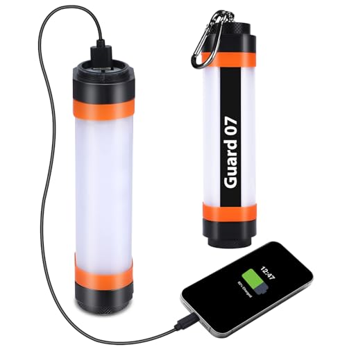 WOOKINGWA Portable LED Camping Lantern Rechargeable, 5200mAh Power Bank,Camping Essential with 5 Light Modes,IPX7 Waterproof LED Flashlight,for Camping, Wilderness Emergencies, Hiking