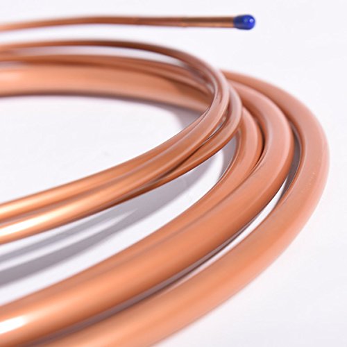 DIMSTAL 2x 5m 1/4"+1/2" Zoll Kupfer Kältemittelleitungen für 18000 BTU Split Klimageräte, Montagefertig mit Zubehör
