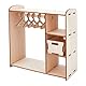 SUPERFINDINGS Zusammengebauter Puppenschrank Aus Holz 18x8x17.8cm PuppenhausKleiderschrank Mit 2 MiniaturSchubladen Und 8 kleinen Kleiderbügeln PuppenhausMöbelzubehör