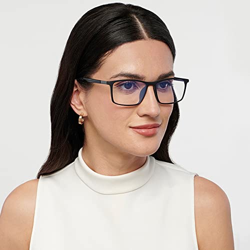 LENSKART BLU | Zero Power Bluecut & Antiglare Computer Eyeglasses | Full Rim Rectangle | For Men and Women | Large | LB E14255 - Image 6
