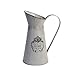 Watering Honey French Style Country Rustic Primitive Jug Vase Metal Flower Vase Pitcher for Wedding Home Garden Decor-Grey