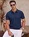 MAGNIVIT Cotton Polo Shirts for Men Moisture Wicking Performance Golf Shirt Short Sleeve Classic Fit Collared T-Shirt Navy Blue XL