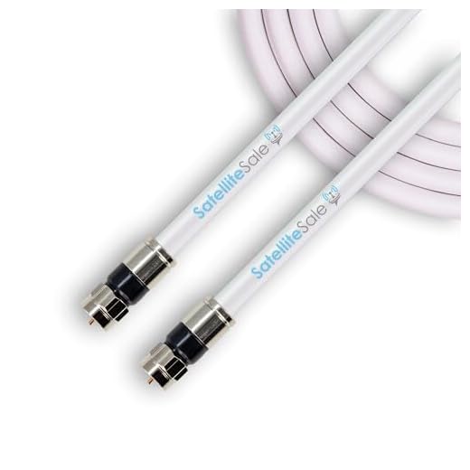 SatelliteSale Digital 75Ohm RG-6/U Coaxial Cable with F-Type Connector Indoor/Outdoor Universal Wire White Cord 3 feet