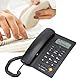 ciciglow Vintage Schnurgebundenes Tischtelefon, Freisprechtelefon, Rauschunterdrückung, Kurzwahl, mit Pause/Hold-Funktion, für Home Office Hotel(Schwarz)