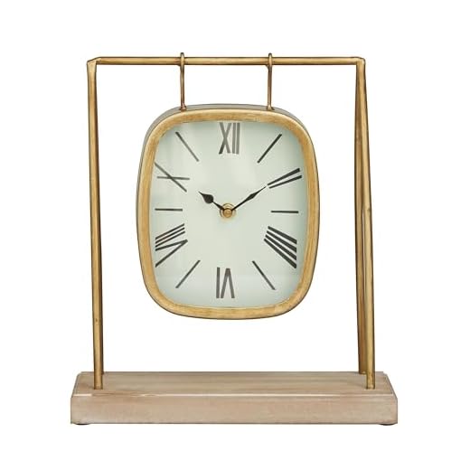 Deco 79 Wood Pendulum Clock with Wood Base, 10" x 5" x 11", Gold