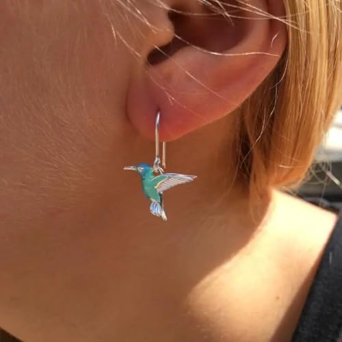 Boucles d'oreilles colibri anti-allergie en argent sterling 925