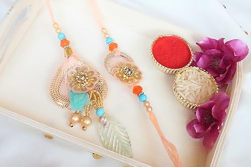 UtsaWe Rakhi Gift Box | Gift Box with Light Pink Couple Rakhi Inside | Rakhi Gift Set | Rakhi Gift Hamper | Perfect Rakhi Gift |Fancy Rakhi3