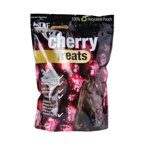 NAF Cherry Horse Treats 1kg - Natural Low-Sugar Equine Snacks - Laminitis-Friendly Healthy Horse & Pony Treats Nutritious Daily Reward for Training Bonding & General Feeding