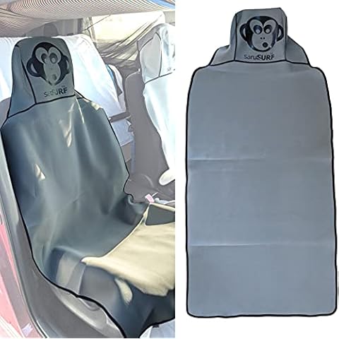 saruSURF Waterproof Car Seat Cover for Surfing & Sports Wetsuit SUP Snowboard Ski for Bucket Seats (Gray Single) Cover