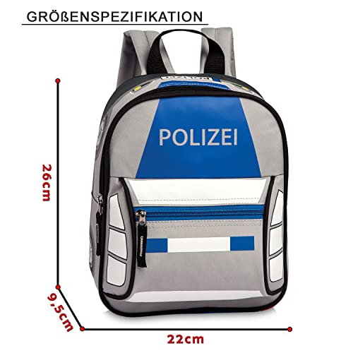 Fabrizio - Zaino per bambini, colore: Grigio/Blu