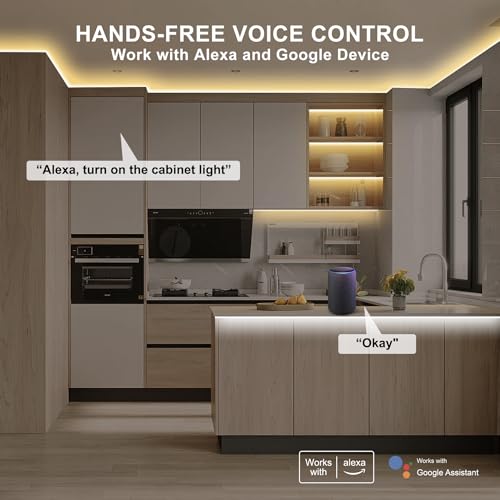 Image of 16.4ft Smart LED Strip Light, Tunable White 2700K-6500K Dimmable Bright WiFi COB Light Compatible with Alexa and Google for Kitchen Cabinet, Room