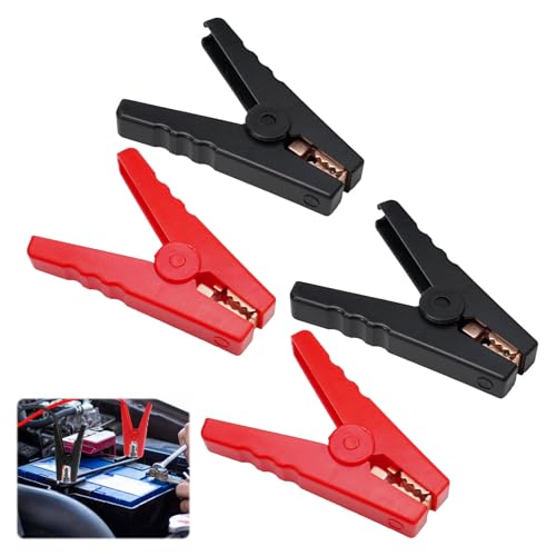 Crocodile Clips Electrical 4 Pcs Set of 100a Crocodile Clips Alligator Clip Suitable for Cars Lorries Boats Red and Black Clip for Jump-Starting and Charging