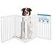 Internet's Best Traditional Pet Gate - 4 Panel - 36 Inch Tall Fence - Free Standing Folding Z Shape Indoor Doorway Hall Stairs Dog Puppy Gate - White - MDF