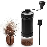 Kaffeemühle Manuell, Manueller Kaffeemühle mit Keramikmahlwerk, 40-stufige Einstellung, Handkaffeemühle mit Bürste, Handmühle Kaffee,Coffee Grinder Keramik für Espresso,Filterkaffee und Moka-Kännchen