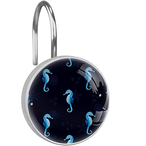 Crochets rideau de douche bleu marine pour ambiance plage - 2