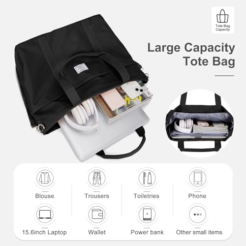Travel Tote Bag for Women, Laptop Tote Bag with Laptop Compartments&Clutch Purse, Large Shoulder Bag for Travel, Work2
