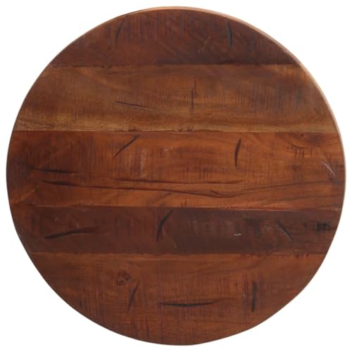 vidaXL Tischplatte, Holzplatte Platte für Tisch Esstisch Couchtisch, Ersatztischplatte Rund, Massivholzplatte, Ø 50x2,5cm Altholz Massiv