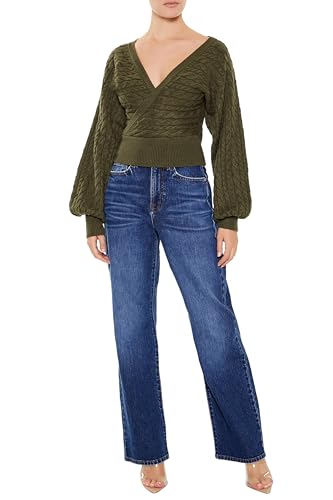 Forever 21 Women's Peasant-Sleeve Cable Knit Sweater2