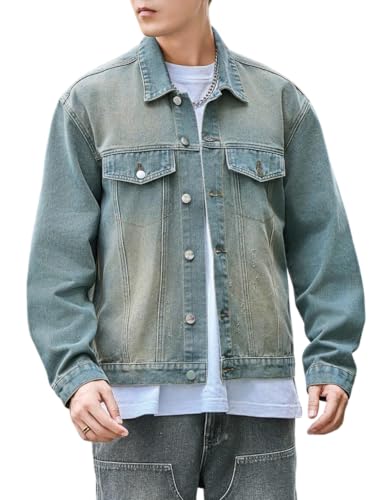 Image of GRECIILOOKS Men'S Denim Jacket | Classic Regular Fit Jeans Jacket For Men | Stylish Branded Jackets For Men - Timeless Casual Wear