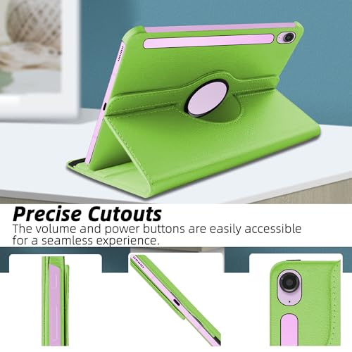 Image of TGK Rotating Cover for Samsung Galaxy Tab S9 FE 10.9 inch Tablet 360 Degree Rotating Leather Flip Case (Green)