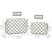 Narwey Checkered Makeup Bag Travel Cosmetic Bag Organizer Toiletry Bag Make Up Bags with Compartments for Women Girls (Large, Mint Green Checkerboard)