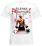 Kurzarm - 100 % Baumwolle Albanien FREEFIGHT - MMA - Muay Thai Boxen - T-Shirt - Bosna FF-BOS, Weiß, XL