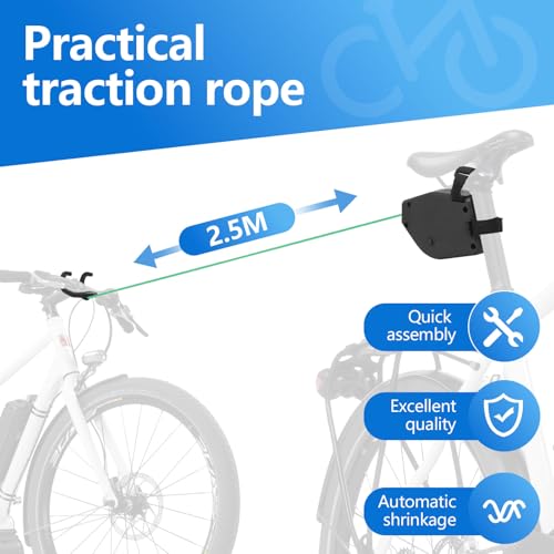 Fahrrad Abschleppseil Kinder,Gtuzkheu 2.5M Fahrrad Traktionsseil, Eltern Kind Zugseil Abschleppseil Traktionsseil,Einziehbares Abschleppstange Fahrrad Tragfähigkeit 500 lbs für Kinder MTB Bike