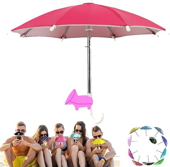 Anti-UV mobile phone parasol, suction cup mobile phone umbrella, two-in-one mobile phone holder, universal adjustable suction cup mobile phone holder umbrella