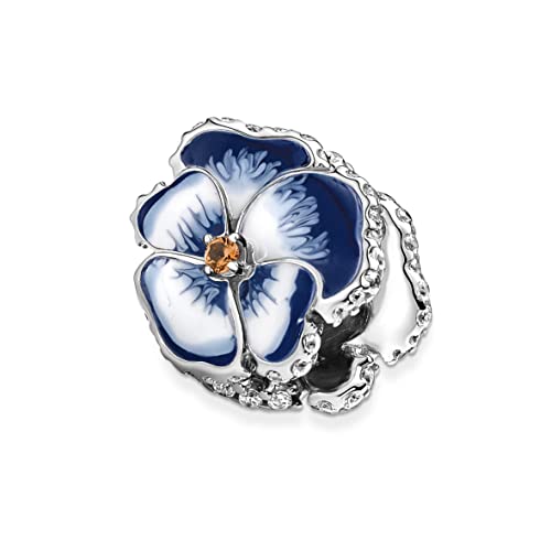 Pandora Blue Pansy Flower Charm Bracelet Charm Moments Bracelets - Stunning Women's Jewelry - Gift for Women in Your Life - Made with Sterling Silver, Cubic Zirconia & Enamel3