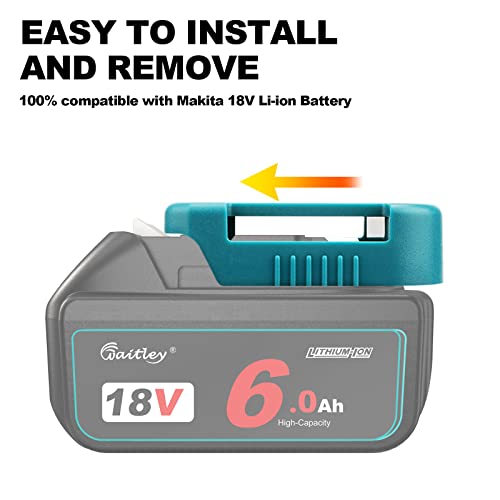6 packs de supports de porte batterie quperr, support de porte batterie compatible avec la batterie de l'outil au lithium ion makita 18v bl1860 bl1850 bl1840 bl1830 bl1820 bl1815n