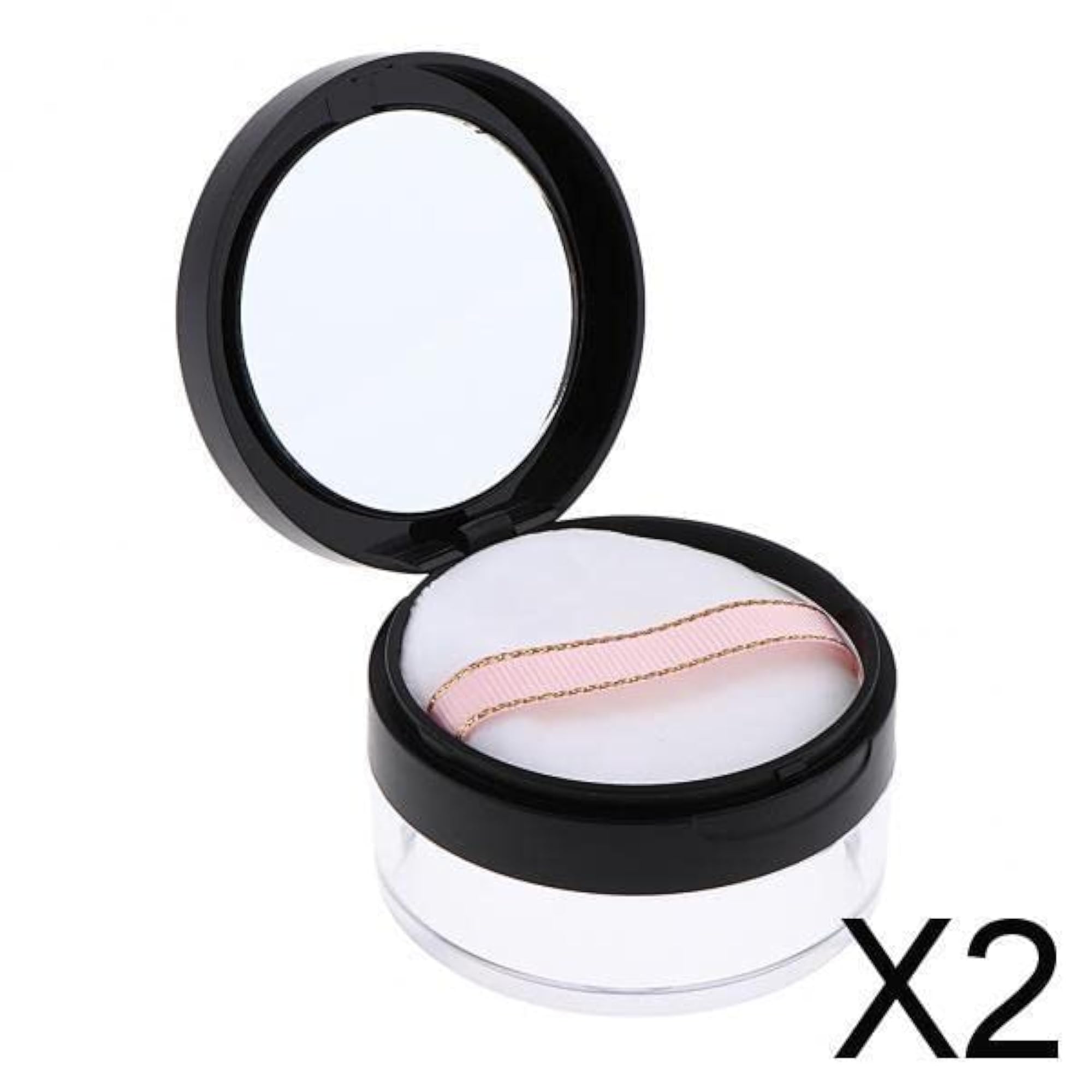 Empty Loose Powder Case Blush Storage Container, 2x Pack