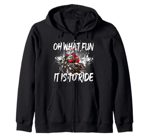 witzig Top cool Hemd Weihnacht Biker Motorrad ugly Christmas Zip Hoodie