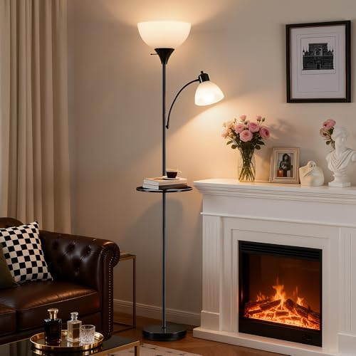 Image of 72 inch Floor Lamp with Table, Adjustable Reading Lights,Torchiere Floor Lamps