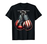 4th of July USA Flag Boxing Gloves for Boxer Training T-Shirt