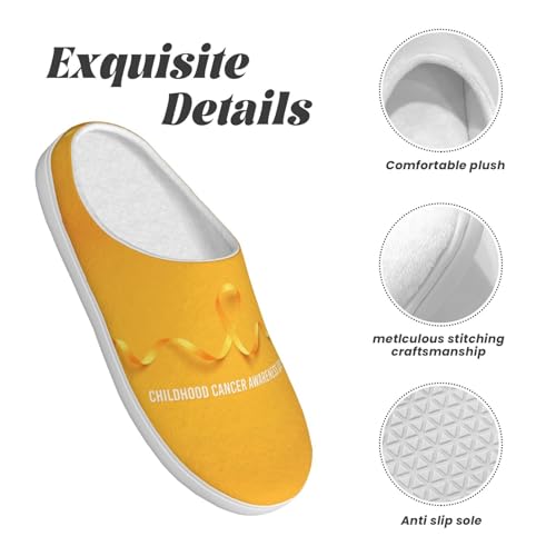Childhood Cancer Awareness In September Adult Cotton Slippers Home House Indoor Shoes4